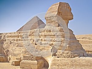 Pyramids in giza cairo egypt and the sphinx