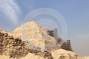 Pyramids of giza. Great pyramids of Egypt. The seventh wonder of the world. Ancient megaliths