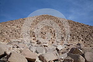 Front View of Pyramid with Tumbling Rocks