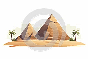 Pyramids of Giza vector flat minimalistic isolated illustration