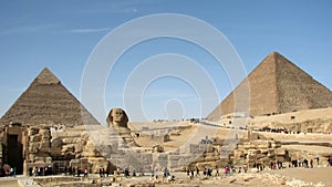 Pyramids of Khafre and Khufu and the Great Sphinx of Giza