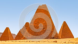 Pyramids of Meroe in the Nubian desert