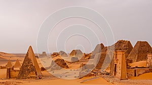 Pyramids of Meroe in the Sahara desert