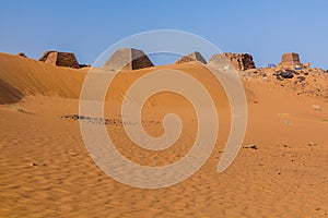 Pyramids of Meroe in Sud