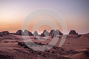 Pyramids of Meroe, Sudan in Africa