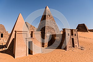 Pyramids of Meroe, Sudan in Africa photo