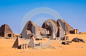 Pyramids of Meroe, Sudan in Africa photo
