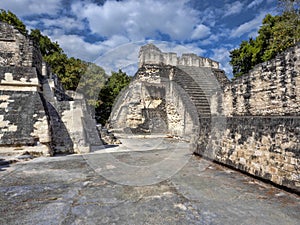 Pyramids in Nation`s most significant Mayan city of Tikal Park, Guatemala