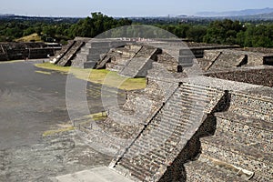 Pyramids of plaza of the Moon plaza de la Luna in Teotihuacan, Mexico