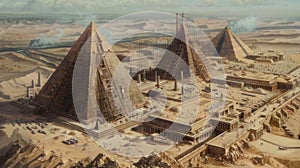 Pyramids Rising: Captivating Image of Gizeh\'s Monumental Construction