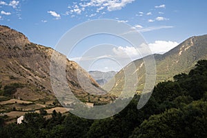 Pyrenees mountains landscape in Espot village at summer photo