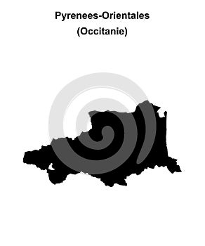 Pyrenees-Orientales outline map