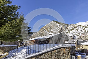Pyrenes mountain view from town of Canillo. Andorra. photo
