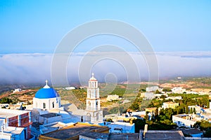 Pyrgos village on Santorini island