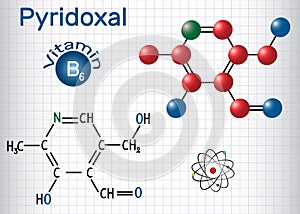 Pyridoxal molecule, is a vitamin B6. Structural chemical formula