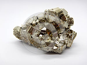 Pyrite crystal macro, sulfide mineral