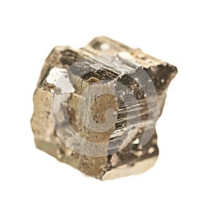 Pyrite - cubes isolated on white background