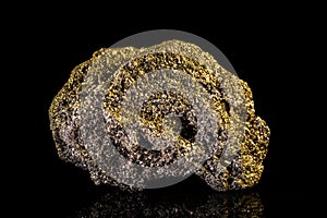 Pyrite in front of black Background