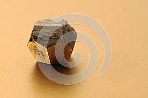 Pyrite gold crystal isolated