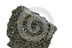 Pyrite iron sulfide and galena or lead glance lead sulfide mineral, also source of silver, cubic crystal system mineral stone