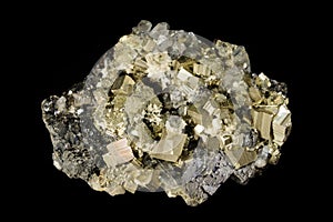 Pyrite and sphalerite mineral crystals