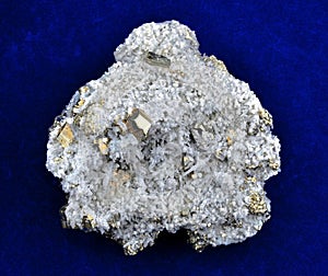 Pyrite with white quartz