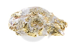 Pyrite yellow isolated on white background