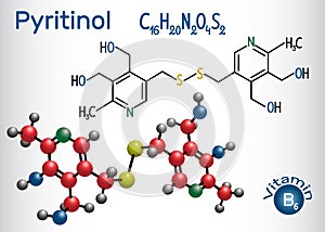 Pyritinol molecule, is a vitamin B6. Structural chemical formula