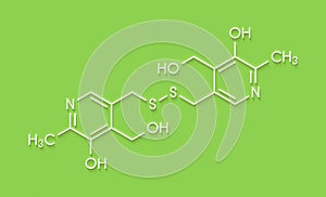 Pyritinol (pyridoxine disulfide) cognitive and learning disorder drug molecule. Also used in nootropic dietary supplements.