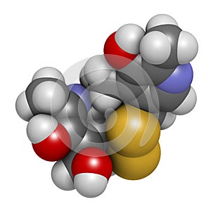 Pyritinol pyridoxine disulfide cognitive and learning disorder drug molecule. Also used in nootropic dietary supplements. 3D.