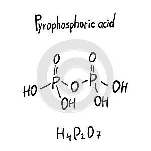 Pyrophosphoric Acid Molecule Formula Hand Drawn Imitation