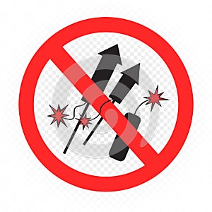 Pyrotechnic objects is prohibited sign symbol sticker photo