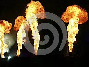 Pyrotechnics on stage photo