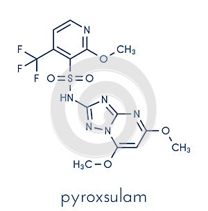 Pyroxsulam herbicide molecule. Skeletal formula photo