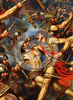 Pyrrhic War ca 280 BC . Fictional Battle Depiction. Generative AI.