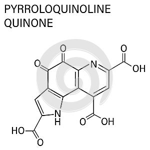 Pyrroloquinoline quinone PQQ redox cofactor molecule. Skeletal formula.