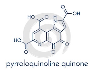 Pyrroloquinoline quinone PQQ redox cofactor molecule. Skeletal formula.