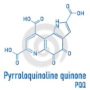 Pyrroloquinoline quinone PQQ redox cofactor molecule. Skeletal formula. photo