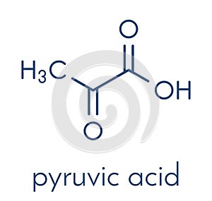 Pyruvic acid pyruvate molecule. Important intermediate in a number of biochemical processes. Skeletal formula.