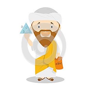 Pythagoras cartoon character. Vector Illustration. photo