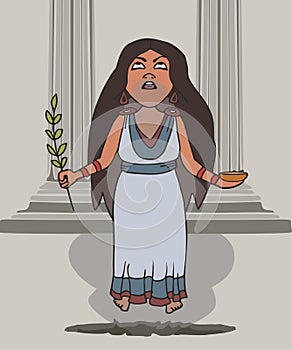 Pythia inhales fumes at the temple
