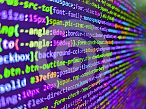 Python binary code. Photo of computer digital background. Web development work concept. Programming code abstract background