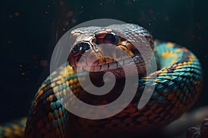 Python close up. Generative AI