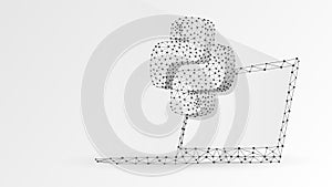 Python coding language sign on notebook screen. Device, programming, developing concept. Abstract, digital, wireframe