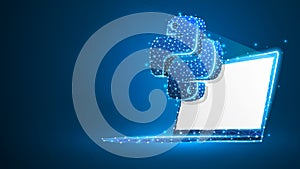Python coding language sign on white notebook screen. Device, programming, developing concept. Abstract, digital, wireframe, low