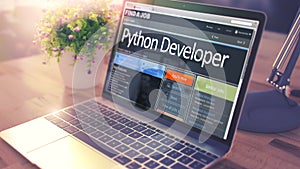 Python Developer Hiring Now. 3D. photo