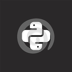 python icon. Filled python icon for website design and mobile, app development. python icon from filled development collection