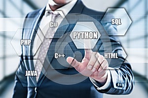 Python Programming Language Web Development Coding Concept photo