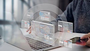 Python Programming Web Development Coding Concept.Software development concepts and programming for various devices, Software