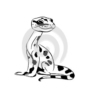 Python. Python simple black and white line art vector logo